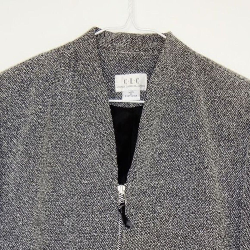 Cricket Lane Black White Tweed Zip Front Jacket Size 10 Women's Collections